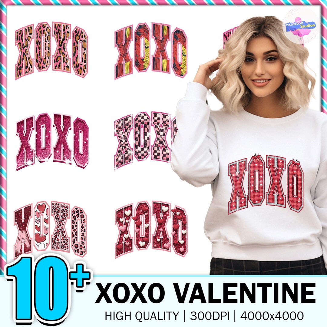 Pink Glitter Png Bundle, 10 PNG Valentine's Day, Xoxo Valentine Png ...