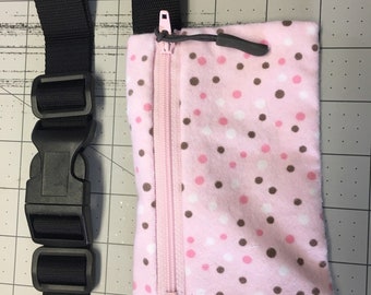 Kids Insulin Pump/Dexcom Waist Pack-Pretty Pink Dots!