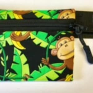 Kids Waist Pack with Medical ID pull tag- Monkeys!