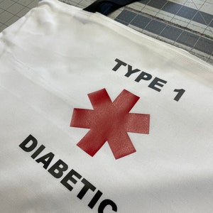 Diabetes Type1 Tote Bag, Diabetic Bag, Dexcom, Omnipod,  tslimx2, Medtronic, Type 1 Pack, Cotton Straps, medical
