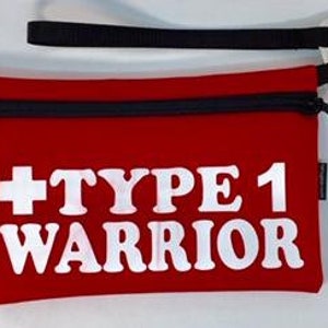 Diabetes Supply Case, Diabetes Supply Bag, Dexcom Case, Omnipod Bag, Type 1 Warrior, Red