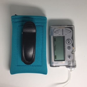 Universal Insulin Pump Neoprene Case with belt clip & Medical Device ID