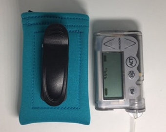 Universal Insulin Pump Neoprene Case with belt clip & Medical Device ID