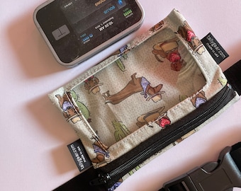 Kids Insulin Pump/Dexcom-Waist Pack with window-daschound cowboys!