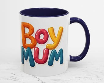 Colorful Boy Mum Coffee Mug, Fun Mother's Day Gift