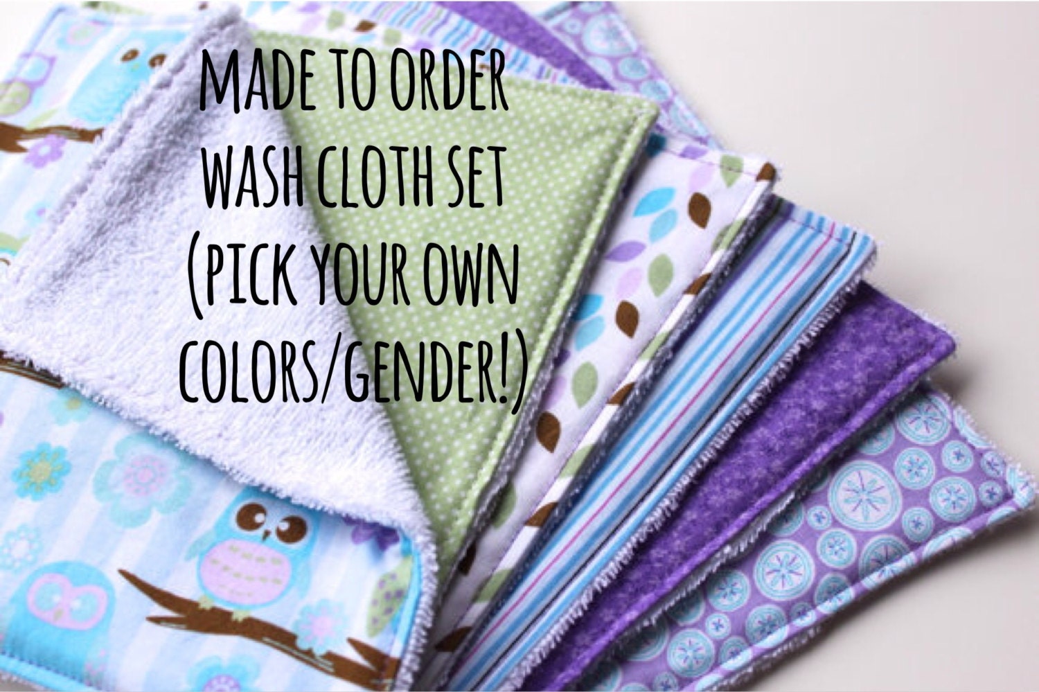 Made to Order Baby Wash Cloth Set Infant Wash Rags Set of Etsy