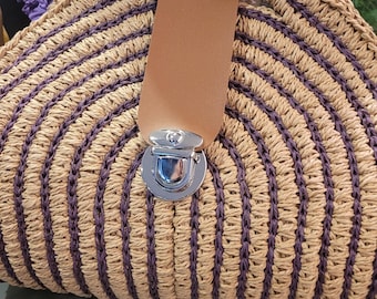 Papieren rieten draagtas – lichtgewicht zomerstrandtas, stijlvolle handgemaakte strotas, perfect cadeau voor haar