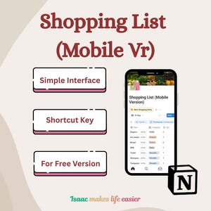 Lista zakupów (wersja mobilna) - szablon Notion