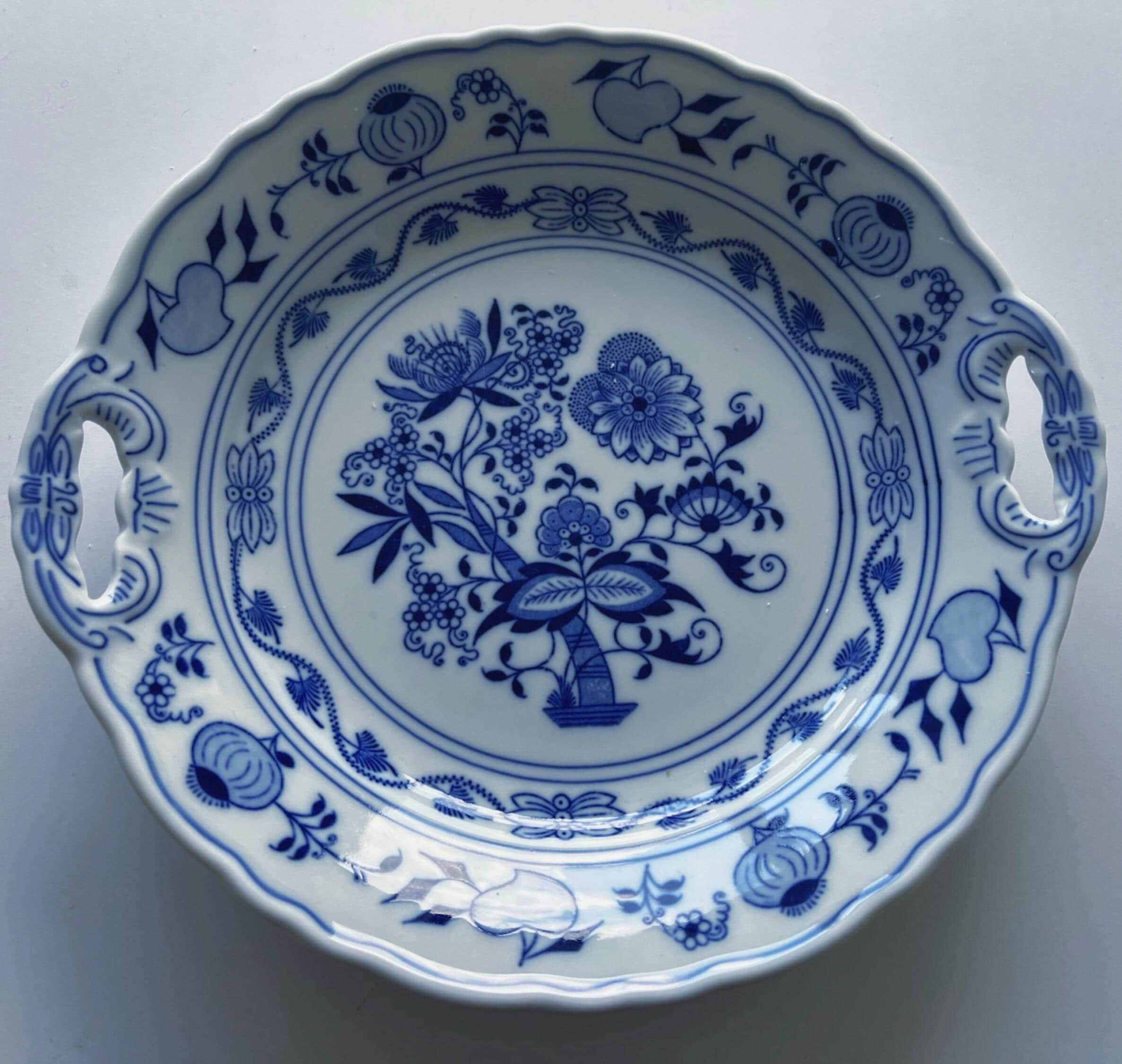 ブルーオニオン　プレート　大皿　ブレックファースト　チェコ ブルーオニオン カールスバード チェコ ブレックファーストプレート 2