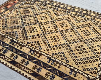 Antiker afghanischer Kelim Teppich | Terrakotta, Beige, Tribal Flachgewebe (200x2300)