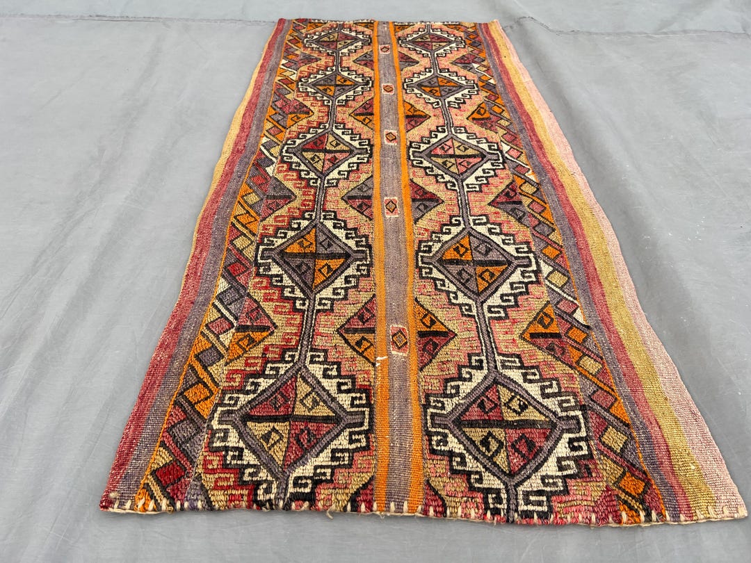Suuman Rag Afghan Sumak Rug: 3.11x1.9 Ft, Handwoven Tribal Kilim, Farmhouse Decor ...