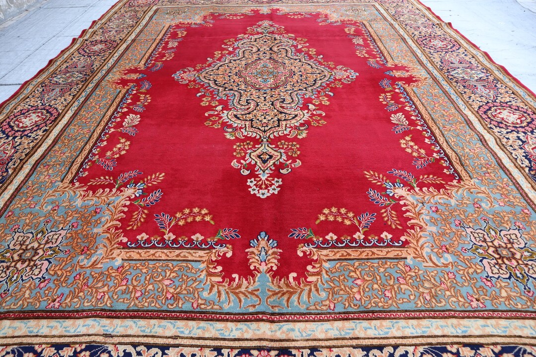 10x14 Vintage Turkish Inspired Rug - Tribal Hand Knotted Medallion ...