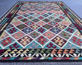 Handgewebter afghanischer Kelim Teppich aus Wolle, 230 x 150 cm