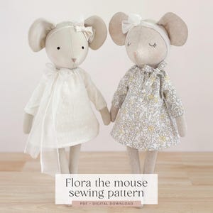 Maus Puppe Nähen Muster PDF, Stofftier Muster, DIY Plüsch Maus Anleitung, sofortiger digitaler Download
