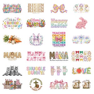 20+ paas-png-megabundel, christelijk clipartpakket, ontwerpen voor kinderen en leraar, feestelijke vakantie png-set, clipartbundel Pasen