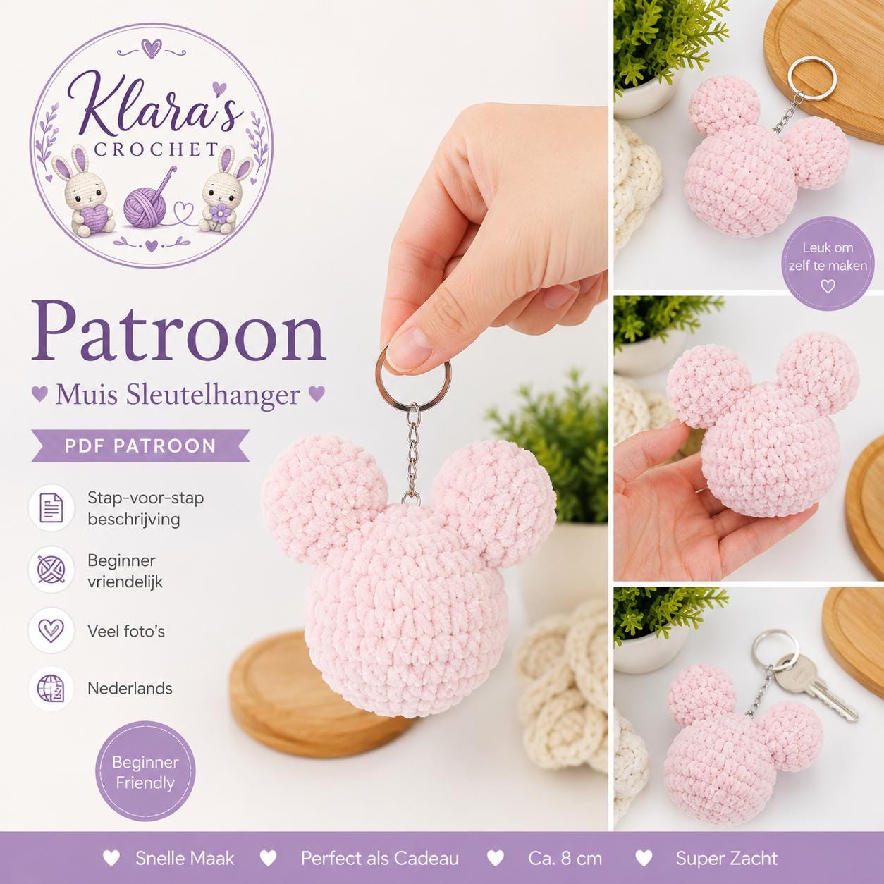 Minnie Mousse Inspired Keychain Magic Plush Pattern Only - Etsy