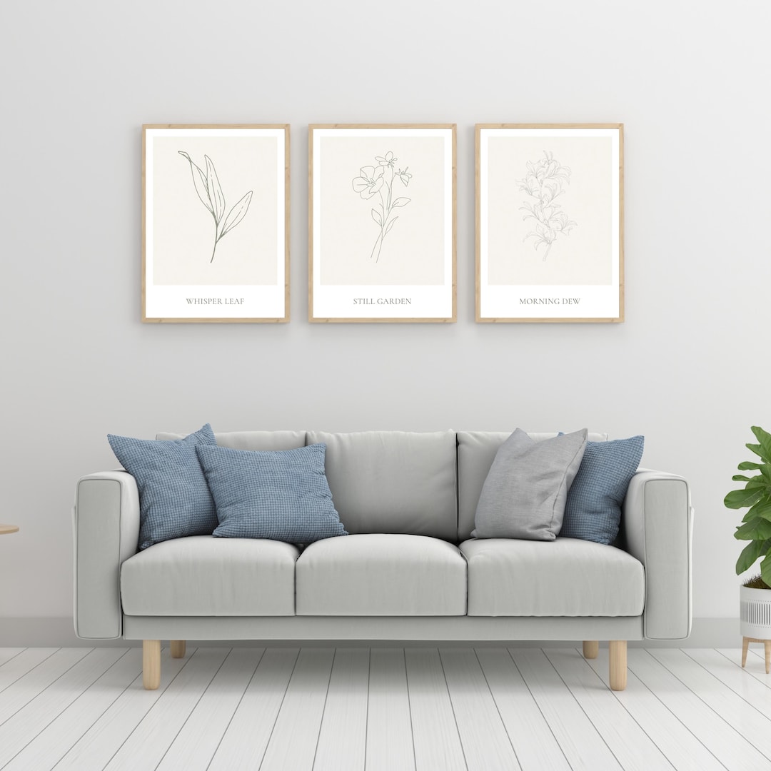 Minimalist Line Art Plant Prints - Set of 3 (digital Download) - Etsy