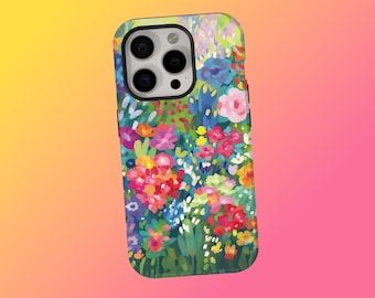 Funda floral primaveral, bonita funda con flores de acuarela, colorida funda con flores silvestres, para iPhone 17, 16, 15, 14, 13 y 12, Samsung S25 y S24.