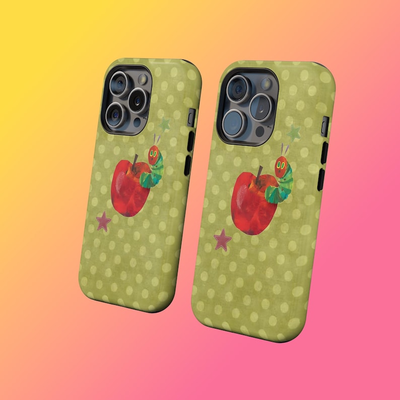 Twee Phone Apple Twee Phone Case, Retro Patchwork Green Vintage Apples & Ladybugs ...