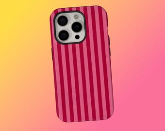 Capa de celular listrada com cores personalizadas, linhas estéticas minimalistas retrô para iPhone 17, 16, 15, 14, 13, 12, 11 Pro Max, Samsung S25, S24, S23
