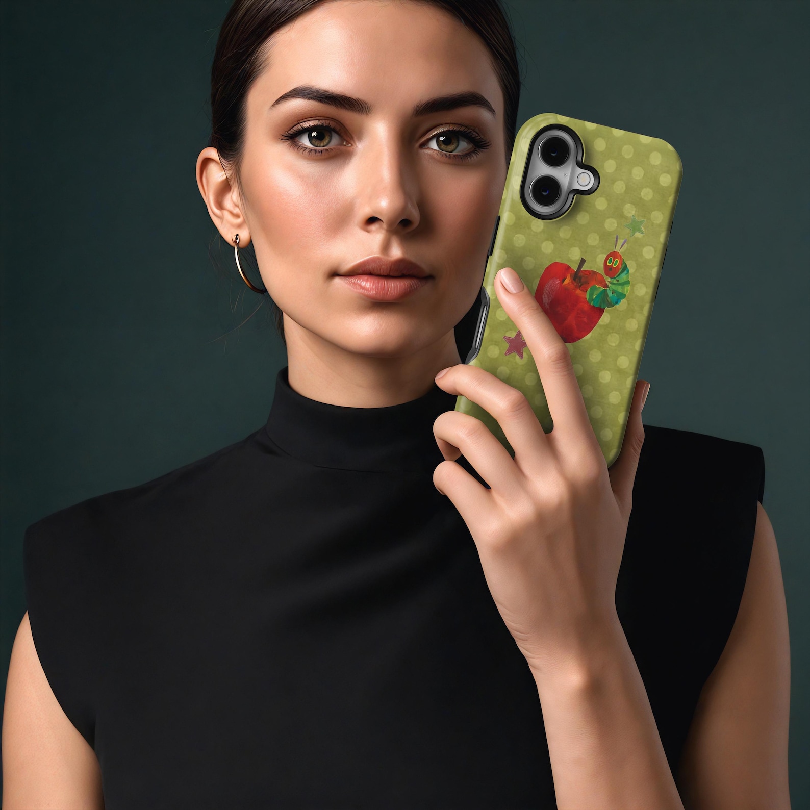 Twee Phone Apple Twee Phone Case, Retro Patchwork Green Vintage Apples & Ladybugs ...