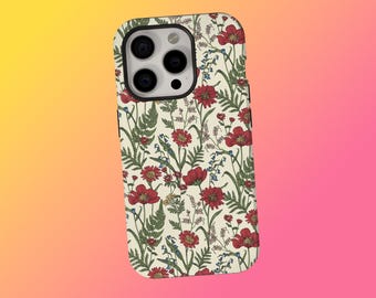 Cute Floral Phone Case Wildflower Phone Case, Botanical Phone Case, Flower Phone Case, Boho Phone Case, iPhone 17 16 15 14 13, Samsung S25