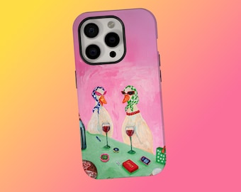 Duck Phone Case, Candlelight dinner Animal Cover, Whimsical Ducks Y2K Art Phone Case, iPhone 17 16 15 14 13 12 11 Pro Max, Samsung S25 S24