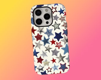 Star phone case, Sturdy and Durable, Y2k, Black, Star Pattern, Patriotic Star Phone Case, iPhone 17 16 15 14 13 12 11Pro Max, Samsung S25