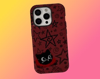Funda para teléfono Grunge Star con estética gótica emo, funda protectora retro caprichosa para iPhone 17, 16, 15, 14, 13, 12 y 11 Pro Max, Samsung S25, S24 y S23
