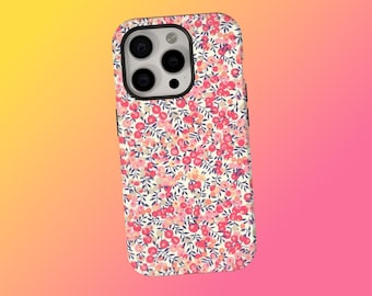 Liberty London Floral Phone Case, Liberty Pattern Tough Cases, Colorful Durable Protective Cover, iPhone 17 16 15 14 13 12 11, Samsung S25