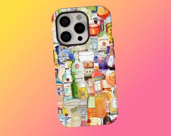 Custodia per telefono MagSafe Coquette Martini Collage, custodia per telefono Y2K Cocktail Aesthetic, iPhone 17 16 15 14 13 12 11Pro Max, Samsung S25 S24 S23