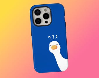 Funny Goose Phone Case, Cute Duck Cover, Goose Phone Case, Blue Funny Animal Cover, iPhone 17 16 15 14 13 12 11 Pro Max, Samsung S25 S24