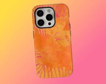 Fundas delgadas para teléfono con diseño abstracto naranja, fundas minimalistas para hombre y mujer, fundas retro de verano estilo Y2K, iPhone 18 17 16 15 14 13, Samsung S25 S24