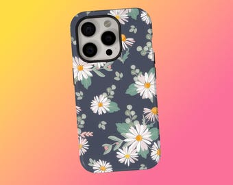Daisy Flower Phone Case, Cute Floral Aesthetic Protective Cover, Botanical Design, Wildflower Phone Case, IPhone 17 16 15 14, Samsung S25