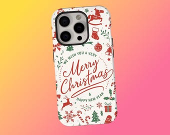 God Jul-telefonskal, sött festligt presentskal, vintage-telefonskal, retro julskal, iPhone 17 16 15 14 13 12 Pro Max, Samsung S25