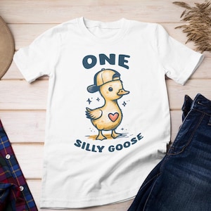 One Silly Goose First Birthday Baby Bodysuit, Infant Tee Shirt, One Year Old Boy Tee, Silly Goose Design, 1st Birthday Outfit