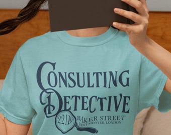 Consulting Detective 221B Baker St T-Shirt, Sherlock Holmes Tee, Bookish Gift, Literary Graphic Tee, Sherlockian, Arthur Conan Doyle Shirt