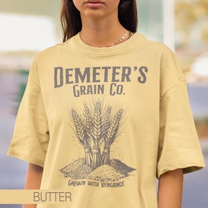 Demeter&#39;s Grain Co. Mythologie inspiriertes Vintage Market Style T-Shirt, Vintage griechische Mythologie, Comfort Colors T-Shirt, Dark Academia Top
