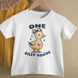 One Silly Goose First Birthday Baby Bodysuit, Infant Tee Shirt, One Year Old Girl Tee, Silly Goose Design, 1st Birthday Outfit