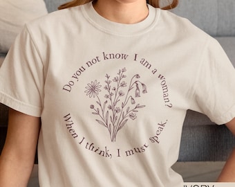 Vous ne savez pas que je suis une femme ? Quand je pense, je dois parler, t-shirt citation de Shakespeare, chemise Rosalind comme vous l'aimez, t-shirt littéraire féministe