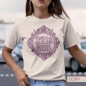 Camiseta victoriana de Sherlock Holmes en Baker Street 221B, regalo literario de Sherlock, camiseta con gráficos literarios, camiseta de Arthur Conan Doyle