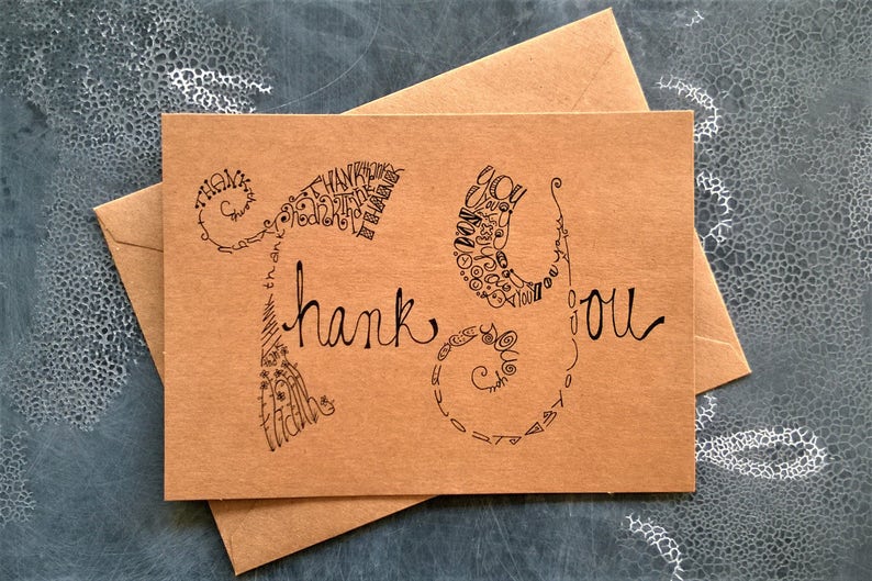 Thank You Single Note Card