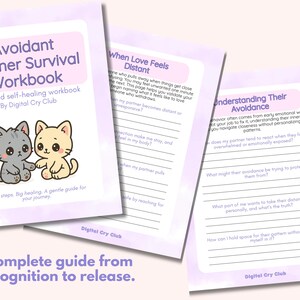 Avoidant Partner Survival Workbook PDF | Attachment Style Recovery Journal | Relationship Communication & Emotional Needs Tracker