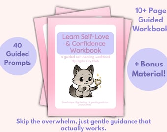 Cuaderno de ejercicios para el amor propio y la confianza (PDF) / Diario guiado para la autoestima y la fuerza interior / Hojas de trabajo imprimibles sobre salud mental + Bono