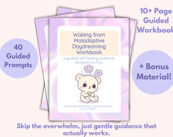 Despertar de la ensoñación desadaptativa (PDF) / Cuaderno de ejercicios para la recuperación de la disociación / Diario de salud mental para conectar con la tierra, la presencia y la sanación en la vida real