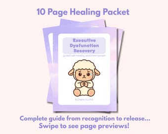 Executive Dysfunction PDF | ADHD, Burnout, and Freeze Mode Recovery Journal | Instant Digital Download Worksheet Packet