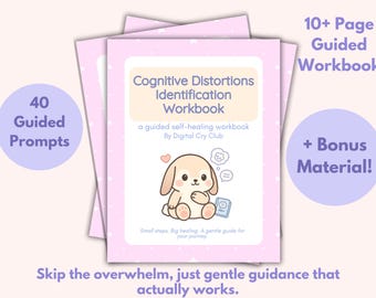 Cognitive Distortions Identification Workbook | Thought Awareness & Reframing Guide | Build Balanced Thinking and Emotional Clarity