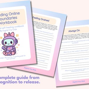 Building Online Boundaries Workbook PDF | Digital Limit Setting Guide | Reduce Overwhelm & Protect Your Energy | Healthier Online Habits