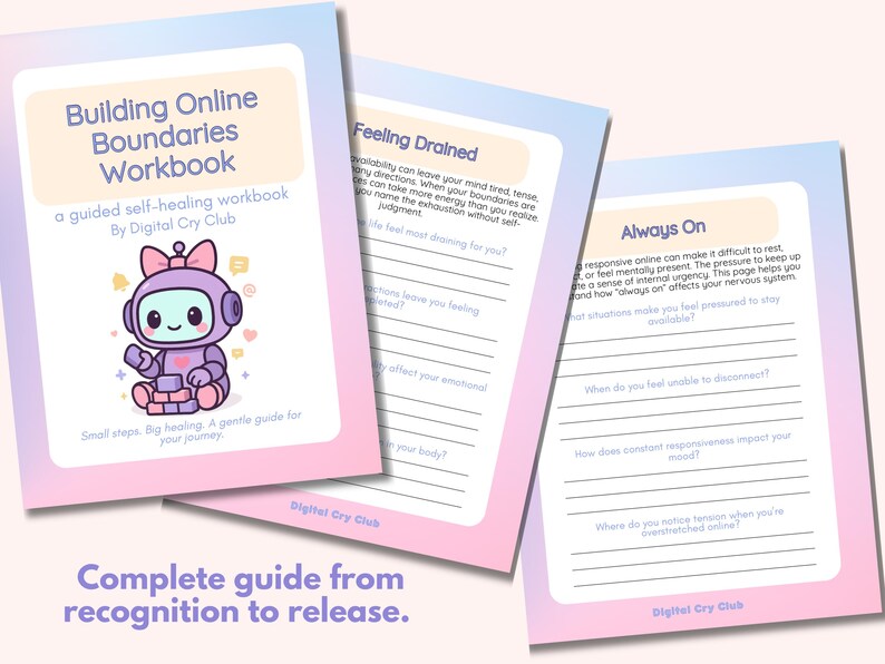 Building Online Boundaries Workbook PDF | Digital Limit Setting Guide | Reduce Overwhelm & Protect Your Energy | Healthier Online Habits