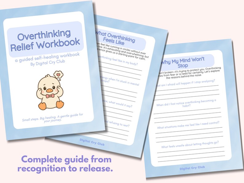 Anxiety & Overwhelm Healing Journey PDF Bundle | Overthinking Relief, Anxiety Reset, Sensory Overload & Inner Peace Worksheets